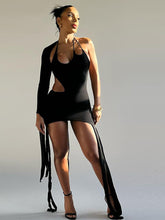 Halterneck Half-sleeve Maxi Dress