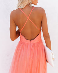 Petal Dust Maxi Dress - Apricot LUXX-001