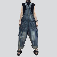 Gepatchter Cargo-Jeans-Overall für Damen