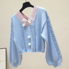 Kawaii Pullover Kurzer Strickpullover