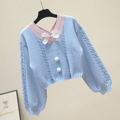 Kawaii Pullover Kurzer Strickpullover