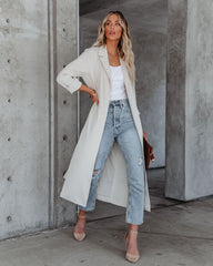 Saskia Leichter Trenchcoat mit Taschen - Creme