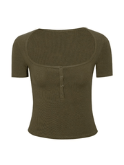 Einfarbiges Kurzarm-T-Shirt