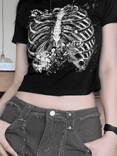 Crop Top mit Splash-Totenkopf