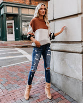 Gruselige Jahreszeit – Colorblock-Strickpullover