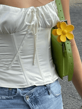 Korsett-Top aus Satin mit Bindeband vorne