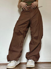 Lässige, gewebte Sporthose mit hoher Taille