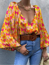Vintage Butterfly Long Sleeve V-Neck Blouses Ins Street