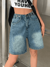 Vintage verwaschene blaue verkürzte Jeansshorts
