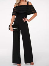 Einfarbiger One-Shoulder-Overall aus Mesh mit Sling-Ausschnitt