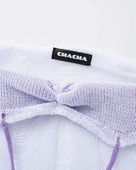 Lila-pflaumenfarbenes Häkeltop mit langen Ärmeln