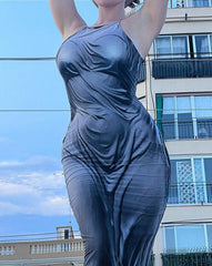 Vestido largo de satén Angel Custodian 