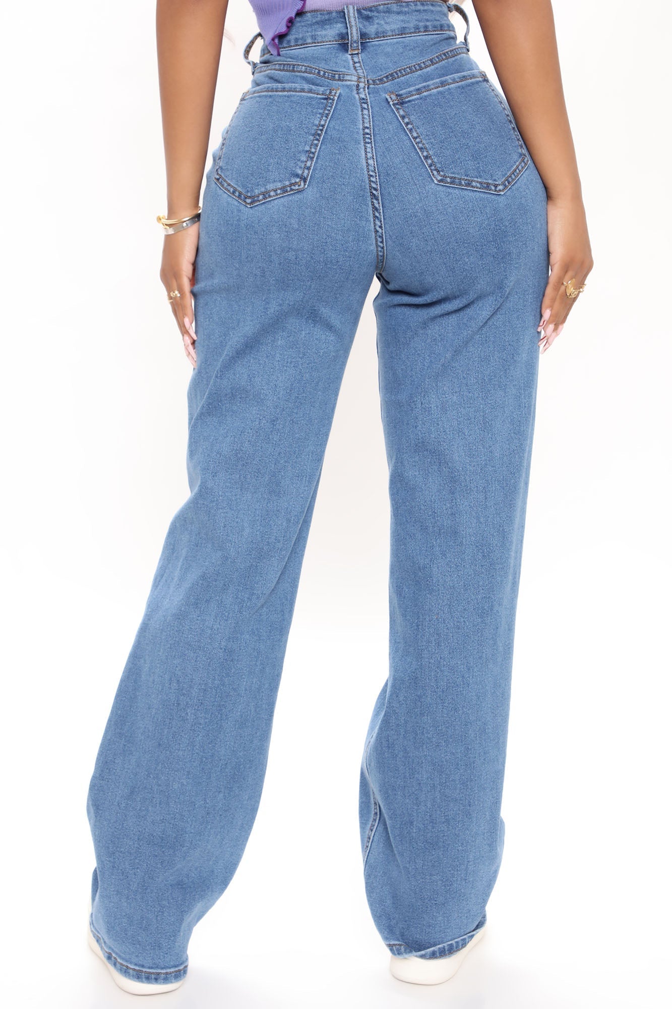 Sweet Love Straight Leg Jeans - Mittelblaue Waschung
