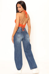 Street Style Non Stretch Destroyed Jeans - Dark Wash Ins Street