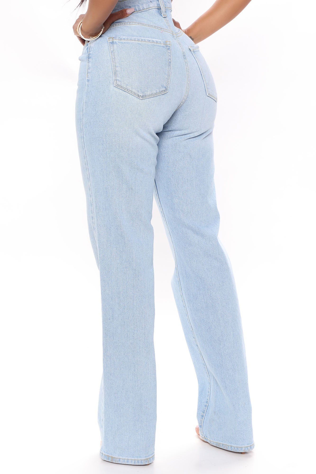 Can't You Relax Straight Leg Jeans - Light Blue Wash