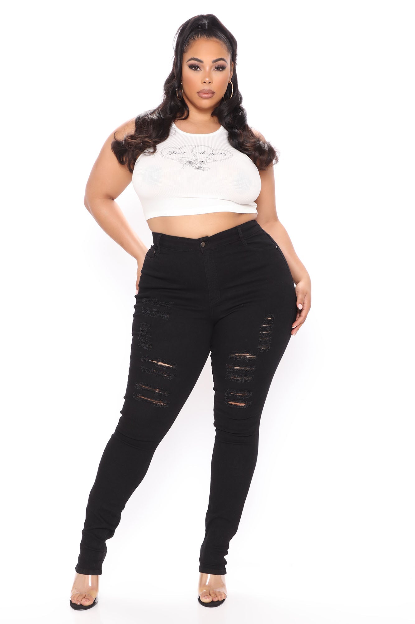 Tall „Drive To The Ocean“-Jeans - Schwarz