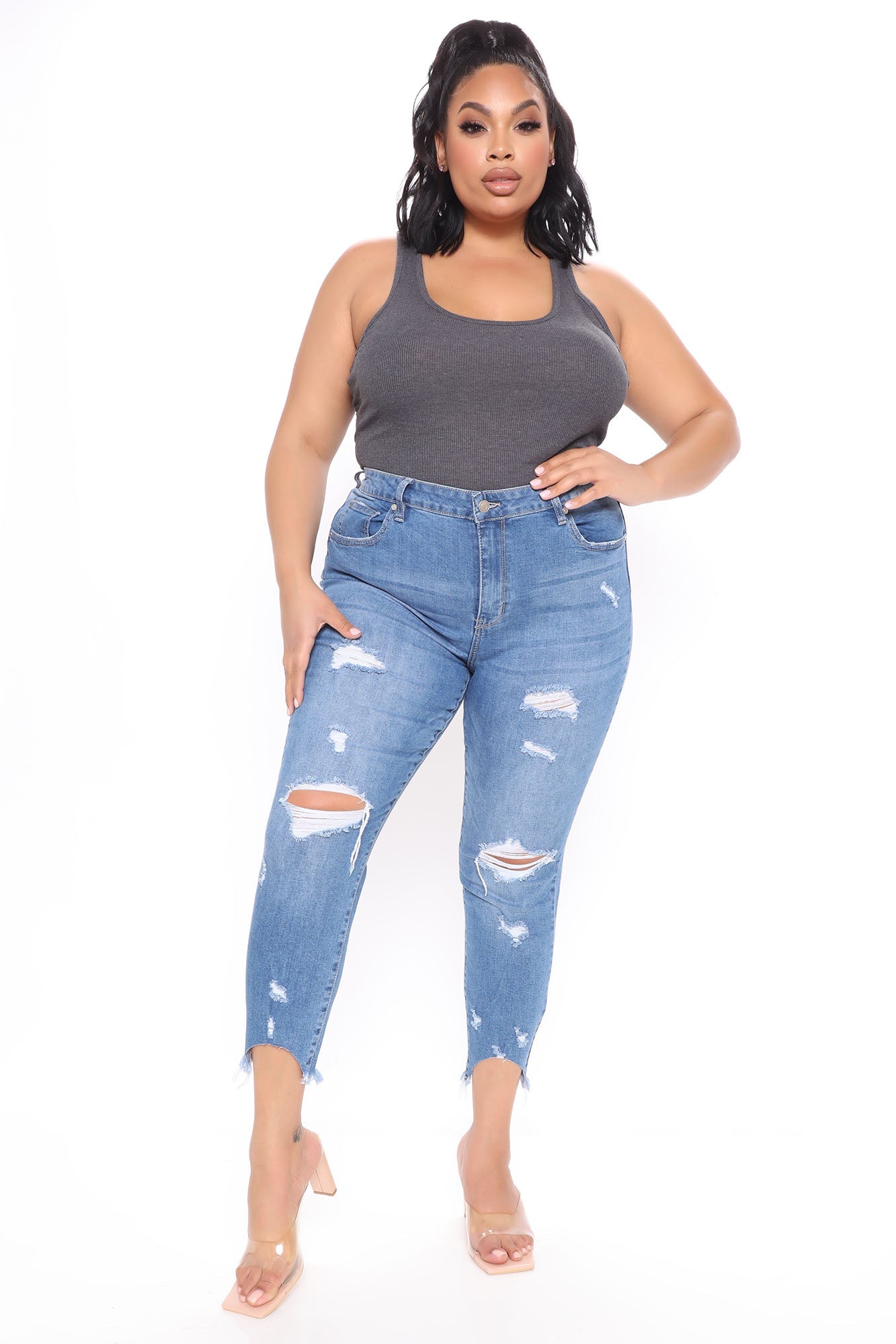 Something About You Ankle Jeans - Medium Blue Wash Ins Street