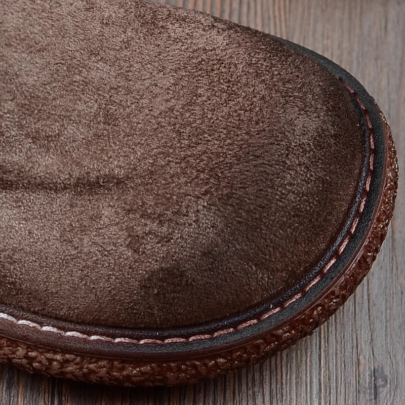 Botas cómodas de ante retro con cremallera y cabeza redonda