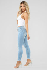 Turnin‘ Heads Low Rise Jeans – Hellblaue Waschung