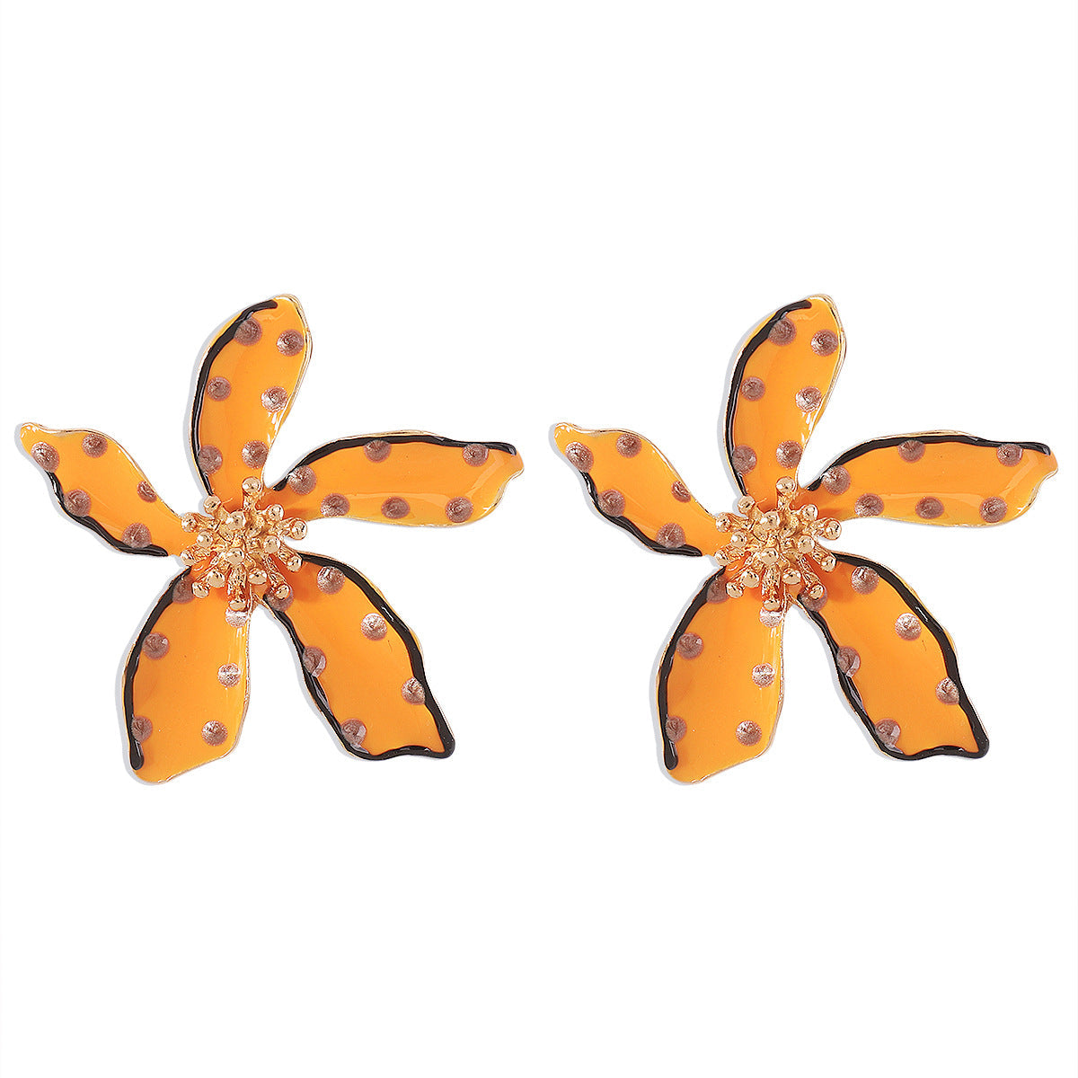 Blumen-Wellen-Punkt-Ohrringe