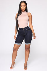 Lift Me Up Bermuda Shorts - Dark Denim Ins Street
