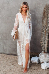 Vestido largo de encaje bohemio