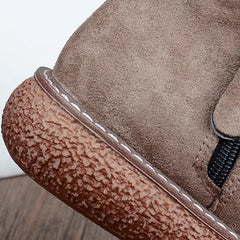 Botas cómodas de ante retro con cremallera y cabeza redonda