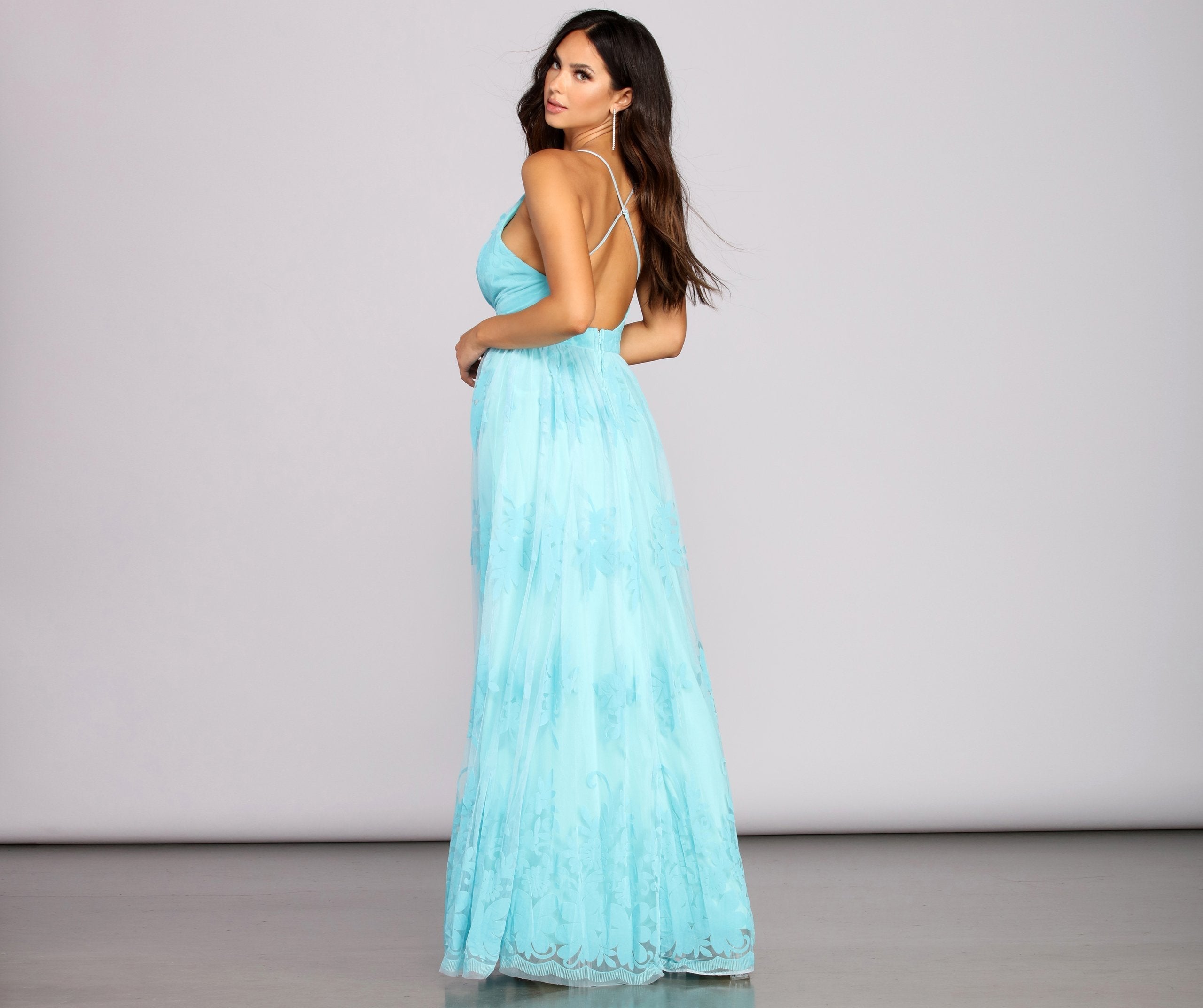 Morgan – Formelles Kleid aus beflocktem Samt