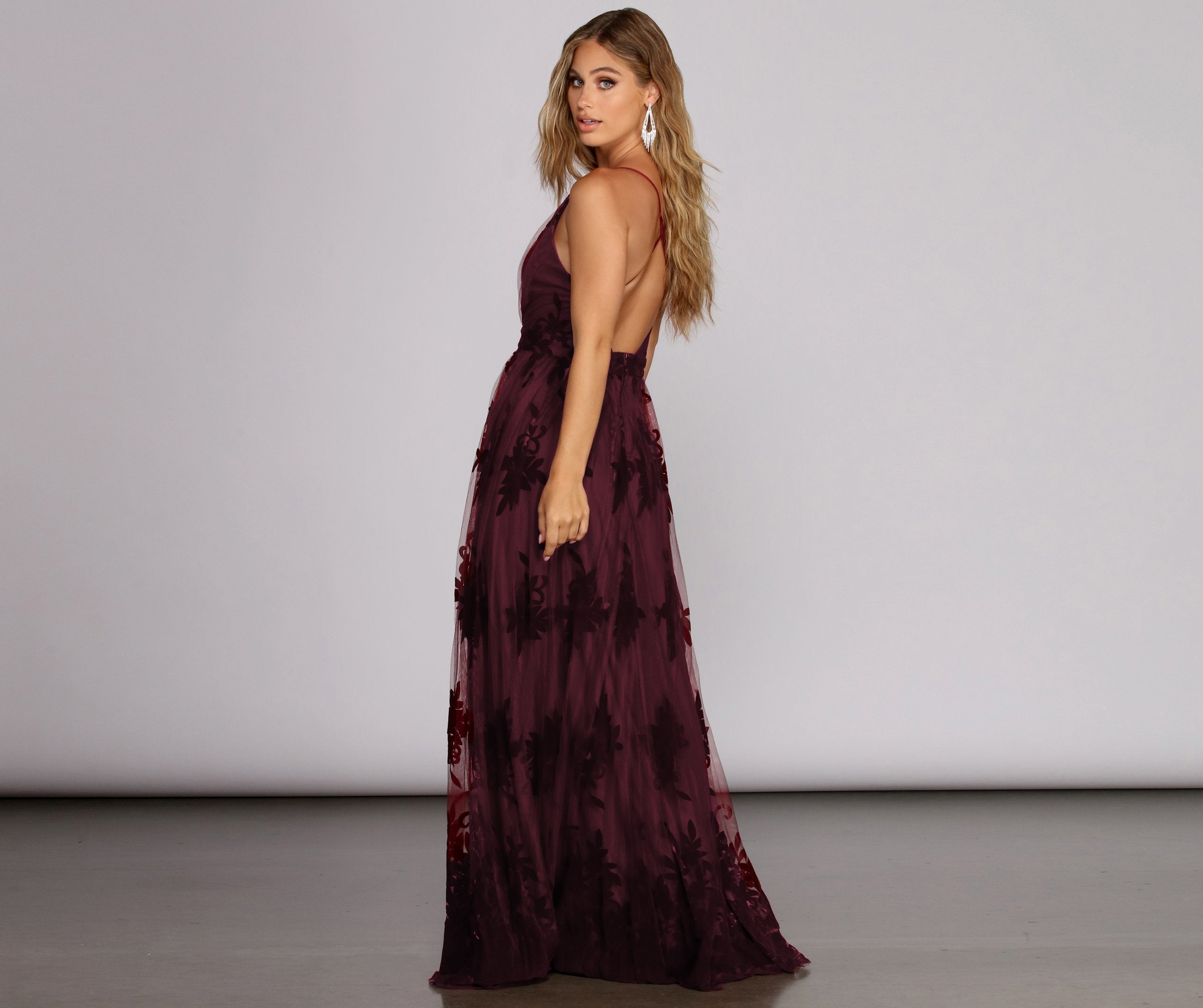 Morgan – Formelles Kleid aus beflocktem Samt