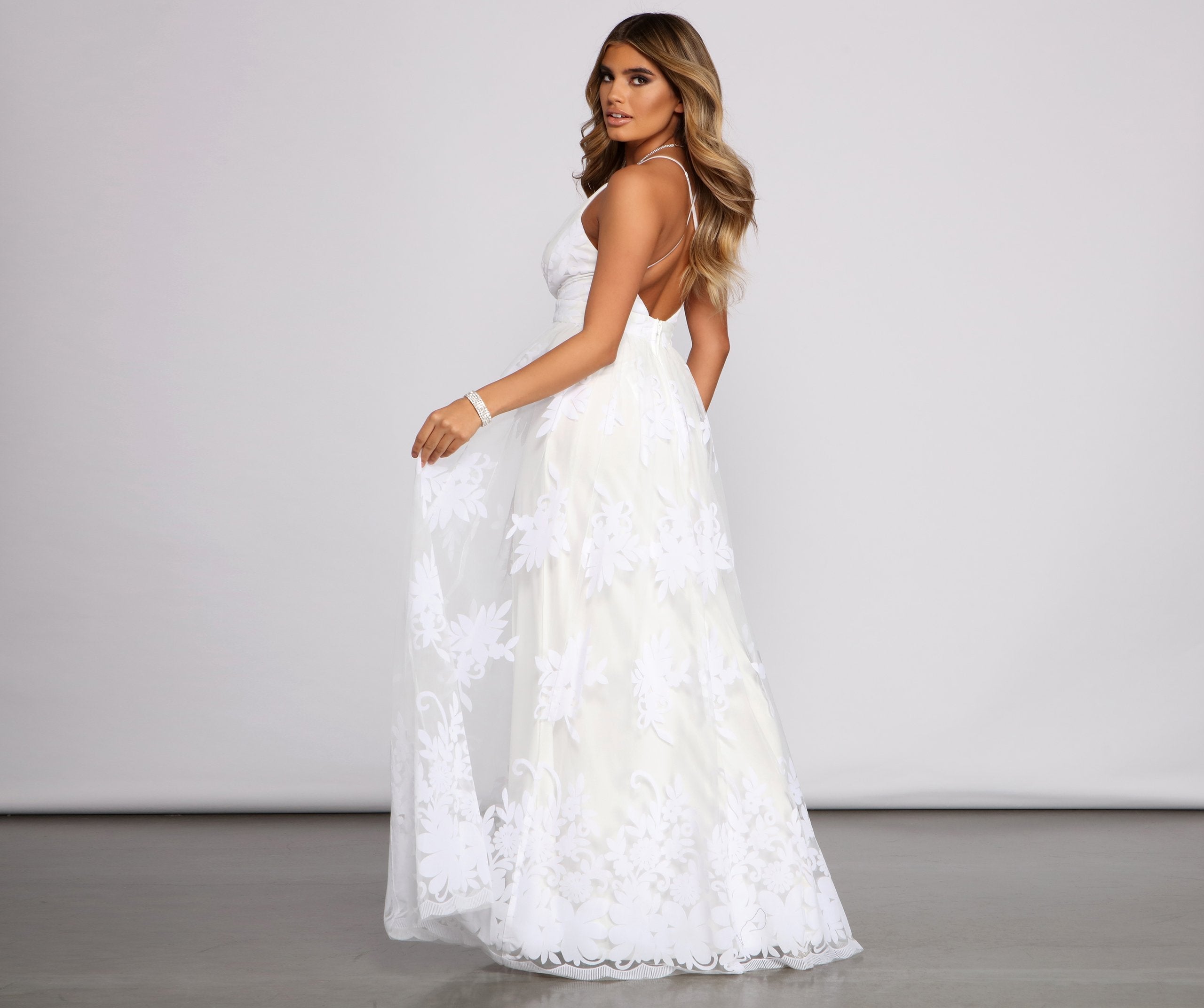 Morgan – Formelles Kleid aus beflocktem Samt