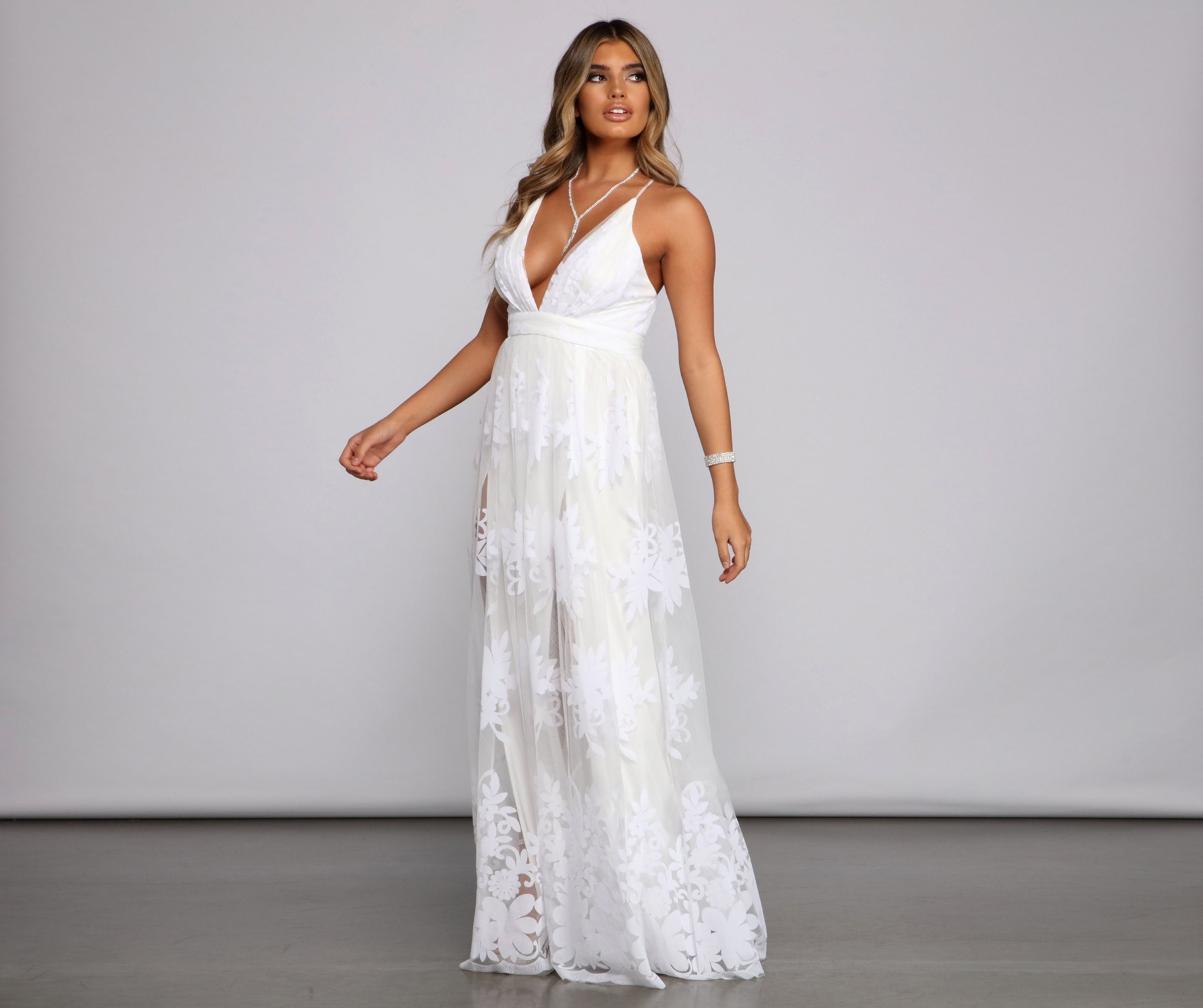 Morgan – Formelles Kleid aus beflocktem Samt