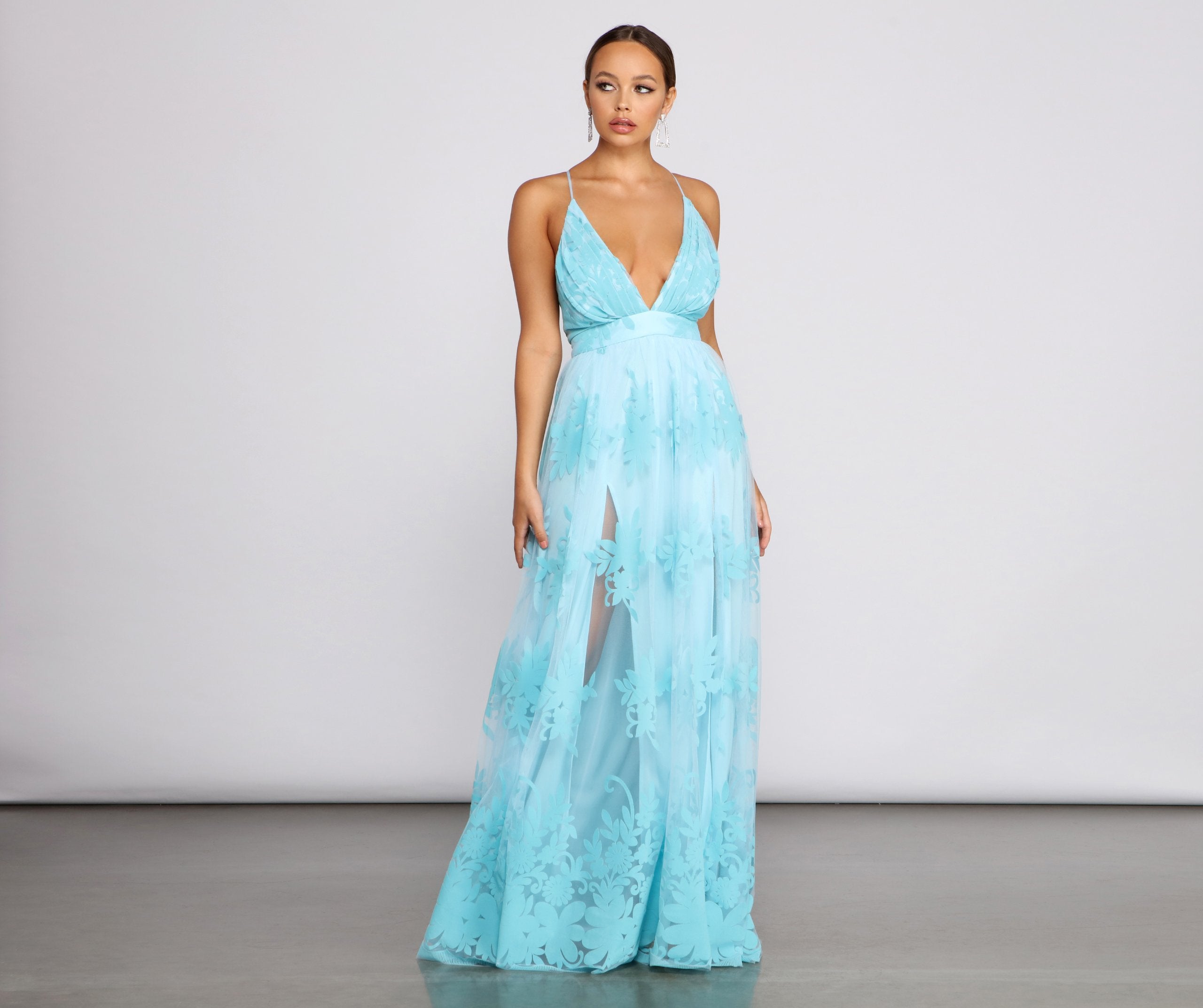 Morgan – Formelles Kleid aus beflocktem Samt