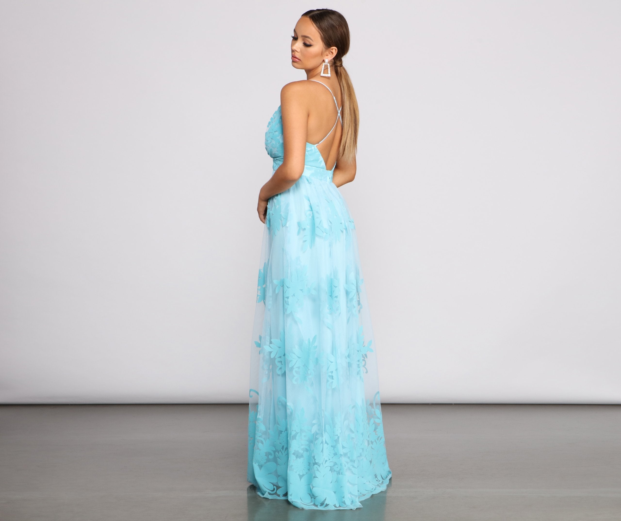 Morgan – Formelles Kleid aus beflocktem Samt