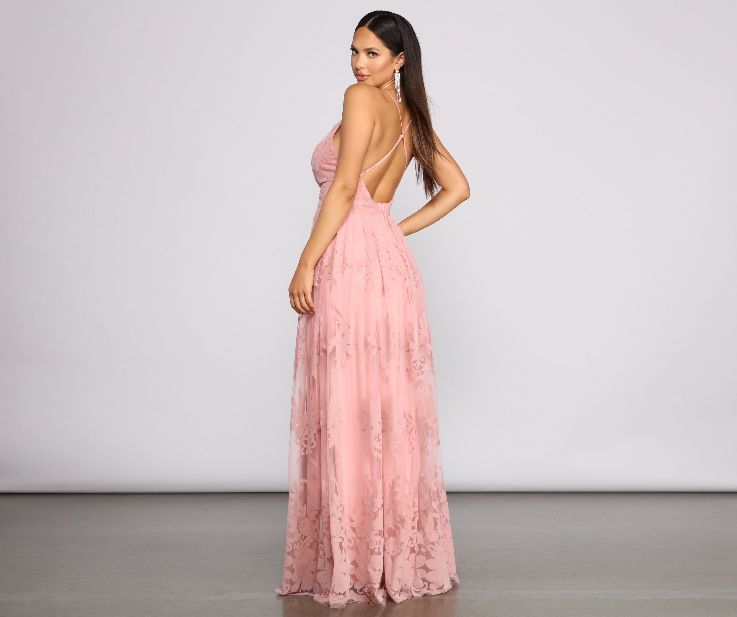 Morgan – Formelles Kleid aus beflocktem Samt