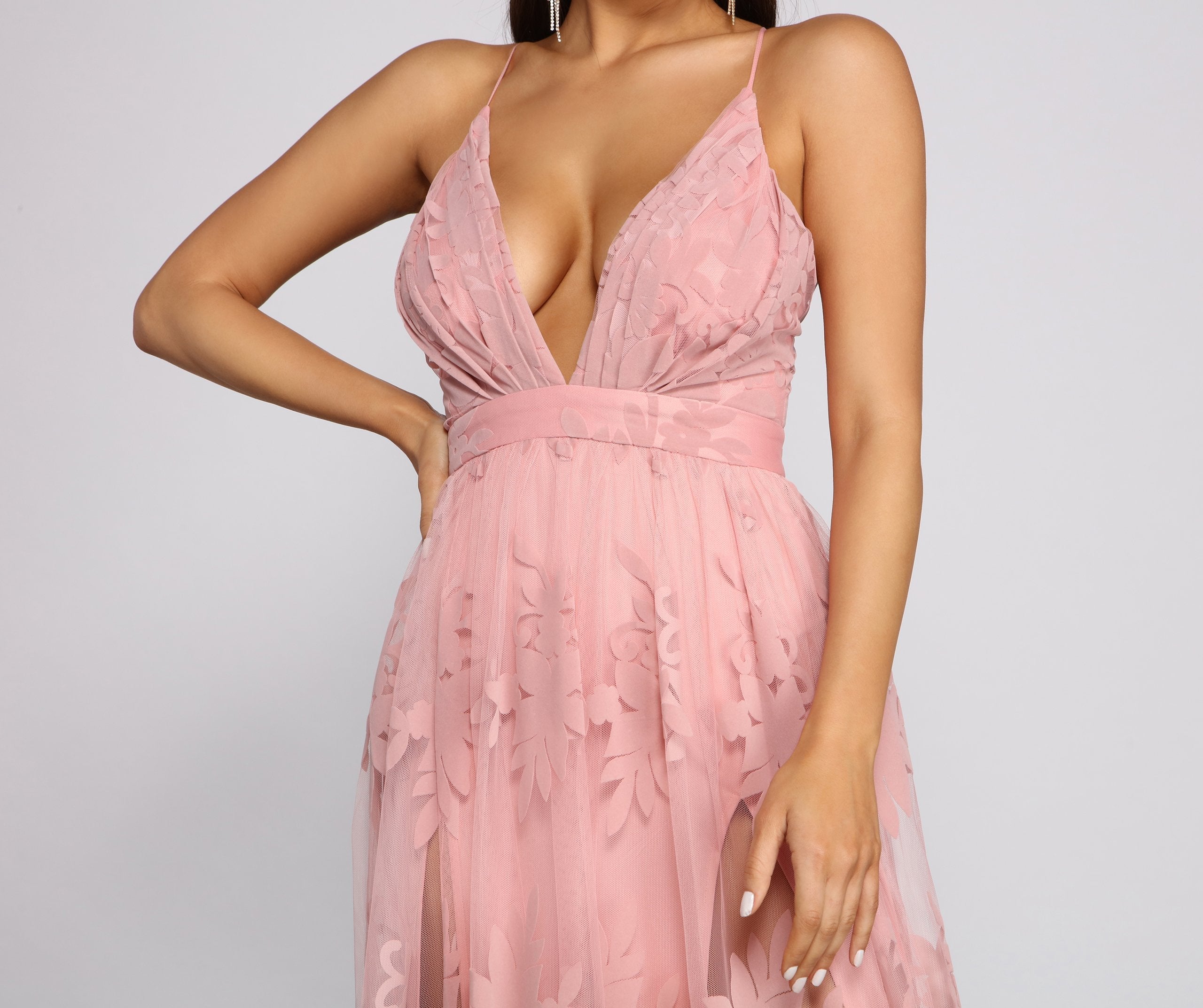 Morgan – Formelles Kleid aus beflocktem Samt