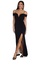 Vestido formal Mallory con hombros descubiertos