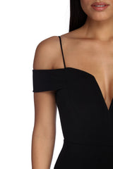 Vestido formal Mallory con hombros descubiertos