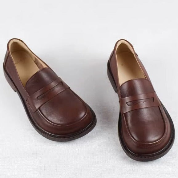 Handgemachte Loafer Big Toe Bequeme weiche Lederschuhe