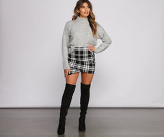 Minirock mit hoher Taille und asymmetrischem Saum