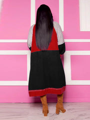 Maxi-Cardigan mit Farbblockdesign