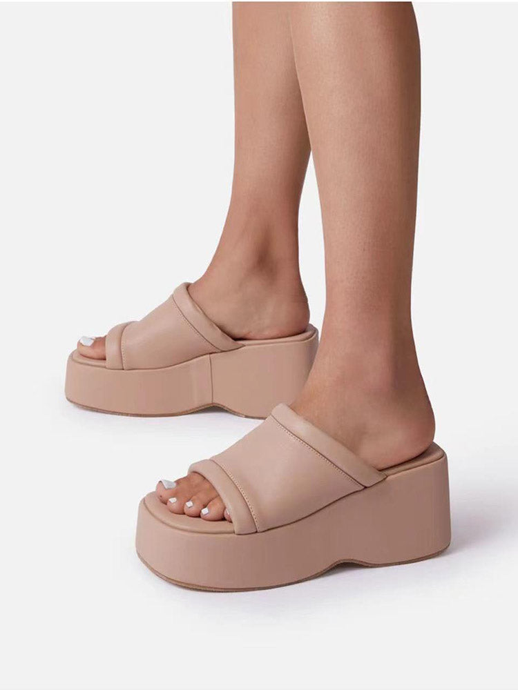 Sandalen mit Plateauabsatz und Keilabsatz