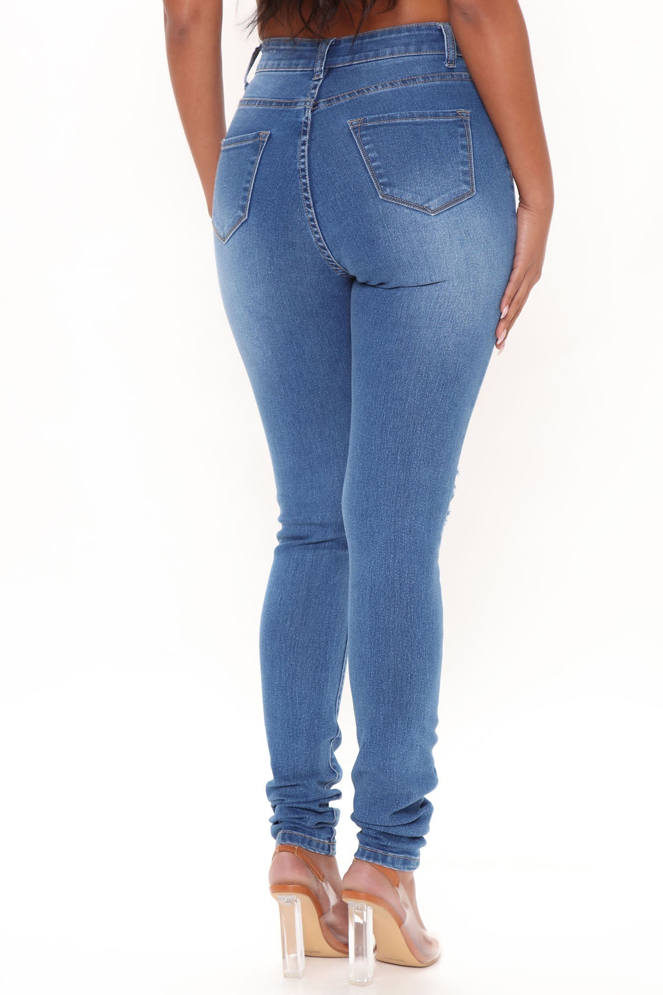 Tall Distracted High Rise Jeans – Mittelblaue Waschung