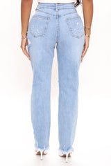 Whatever Is Clever – Zerrissene Boyfriendjeans im 90er-Stil – Mittelblaue Waschung