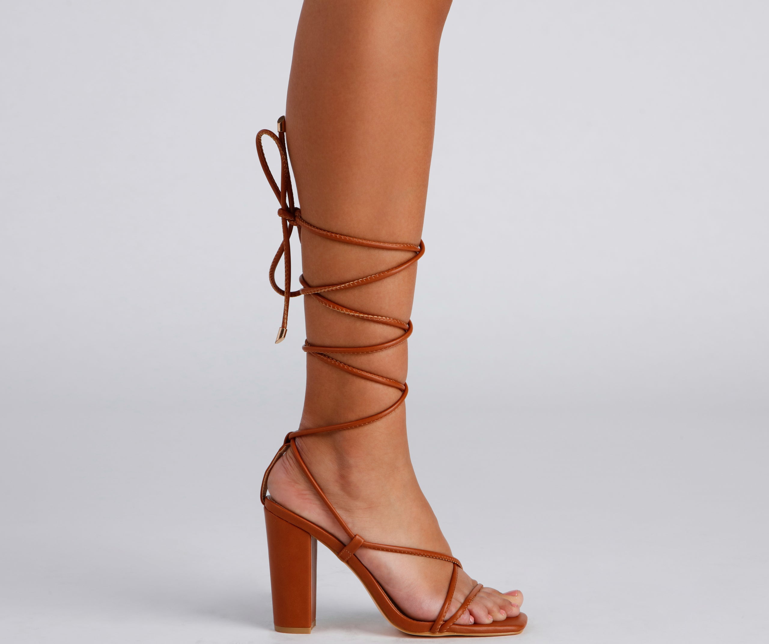 Stylish Babe Lace-Up Block Heels Newgew