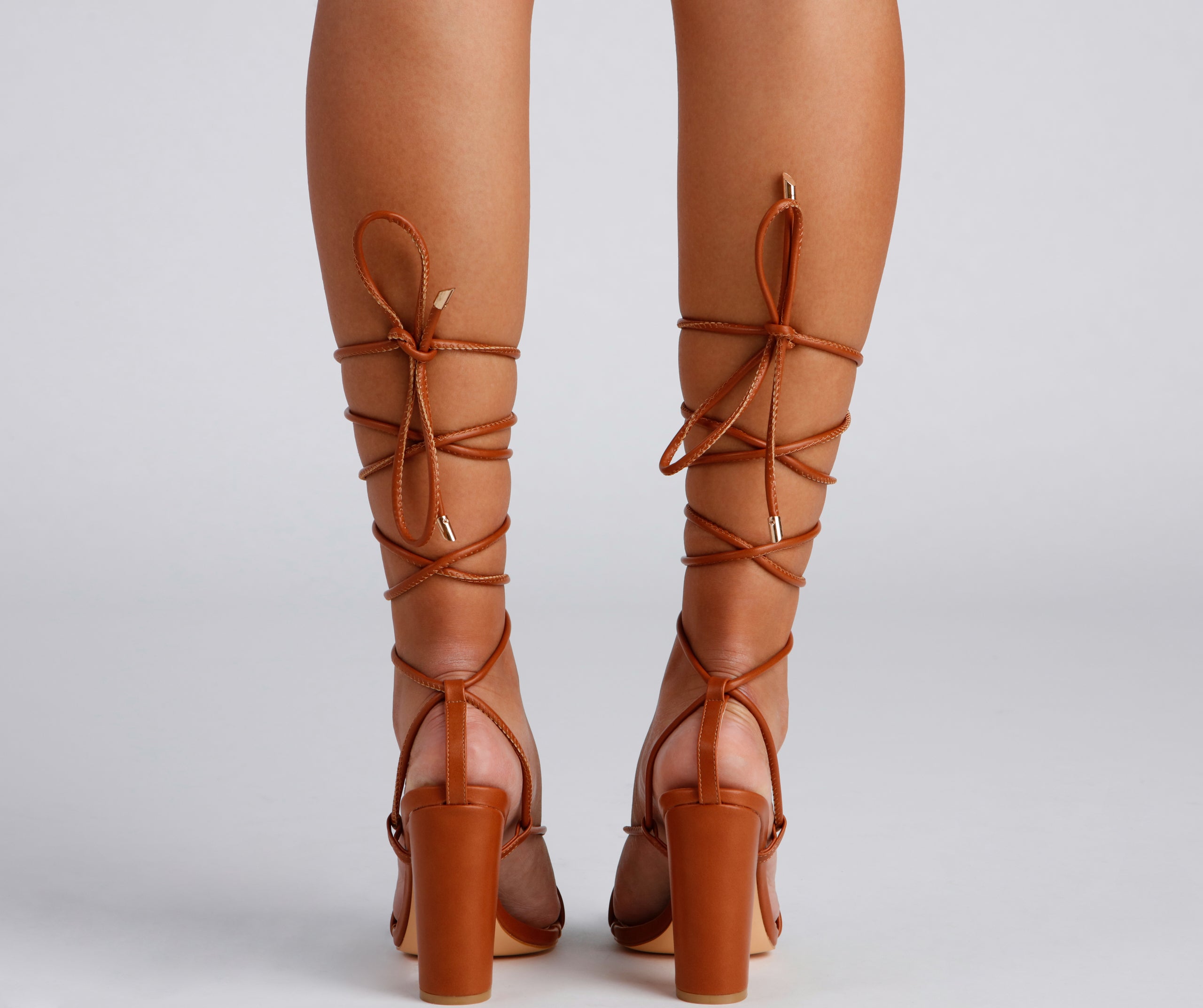 Stylish Babe Lace-Up Block Heels Newgew