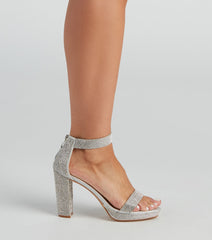 Tacones de bloque con diamantes de imitación Oh My Shine