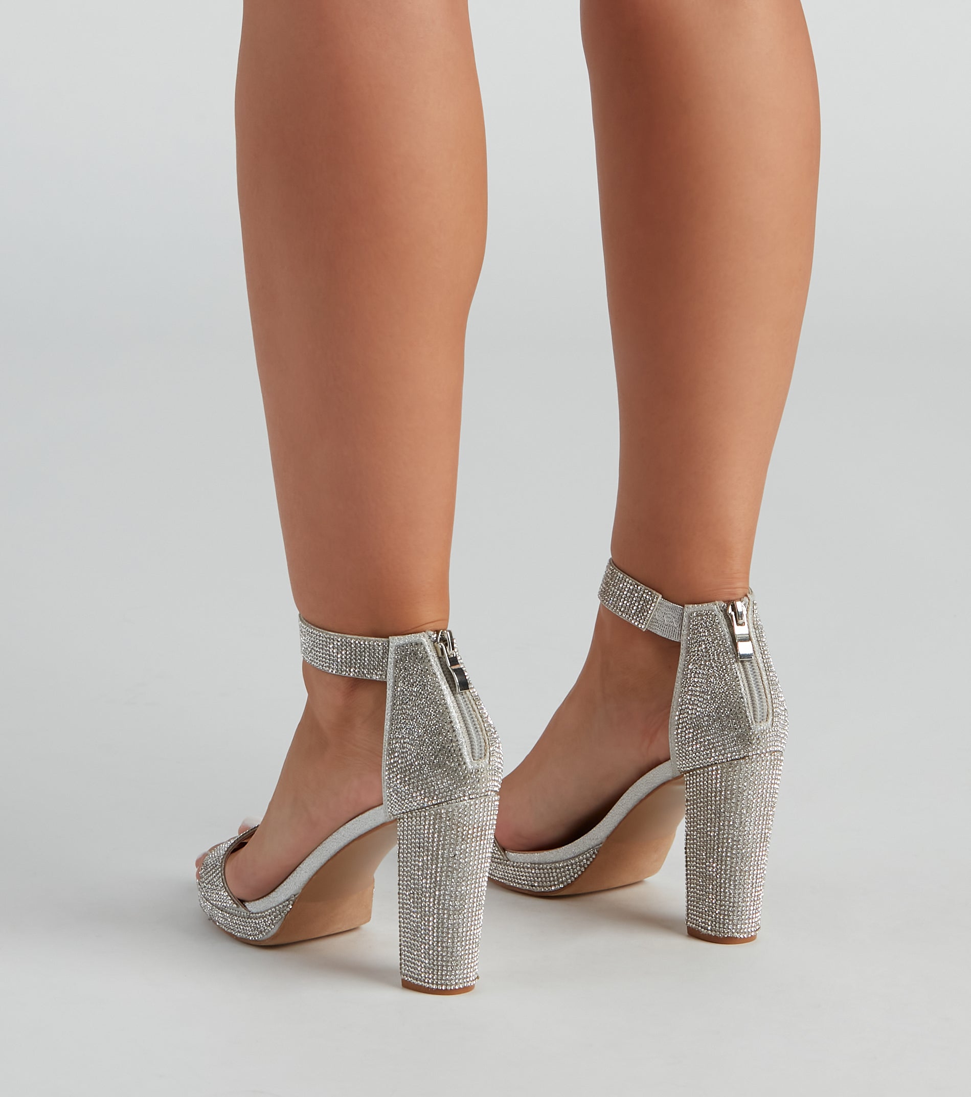 Tacones de bloque con diamantes de imitación Oh My Shine
