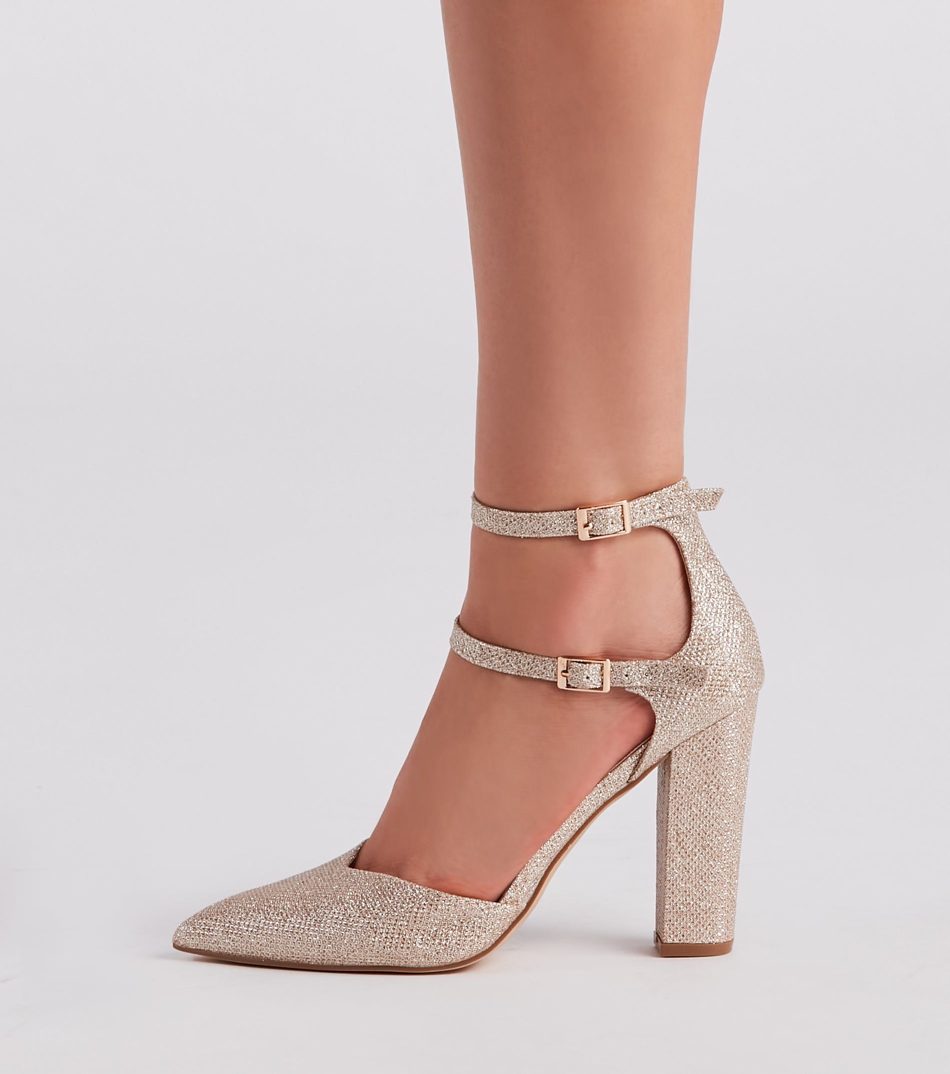 Glitz In Glitter Mesh Pointed Toe Pumps Newgew