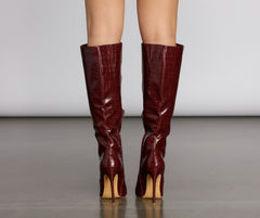 Make An Impression Croc Stiletto Boots Newgew