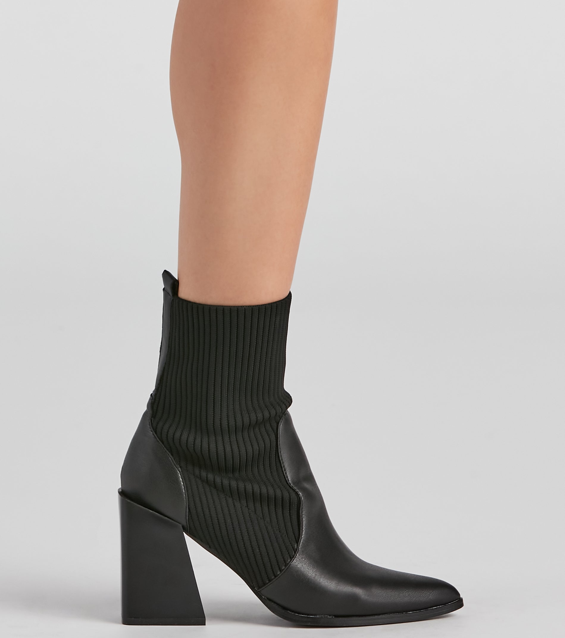 Walking Knit Style Block Booties Newgew